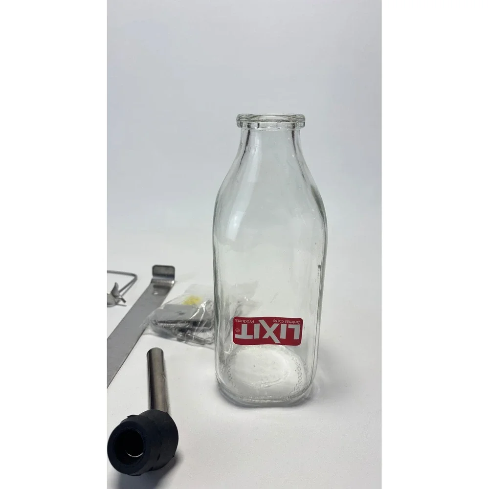 Lixit Deluxe Glass Water Bottle‎ 16 oz Large Birds Dogs Puppies Tube Size 5/8